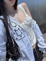 flag star hoodie zip-up(3 color)