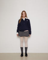 Frill 8 button pk shirt / navy
