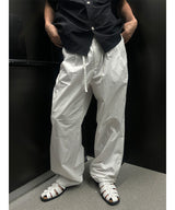 [Unisex] ナイロンツータックロープバンドパンツ(3color)