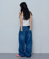 BOHEMIAN STUDDED DENIM PANTS (BLUE)_F24ZD883