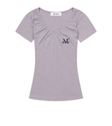 MOVER V NECK SHIRRING HALF T (4COLOR)
