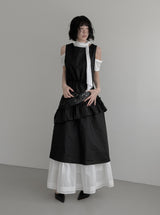 Tur Pintuck Frill Tiered Skirt