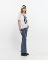 Velvet print Oversized T-Shirt _ WHITE