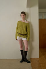 Cinnamon cable knit_olive