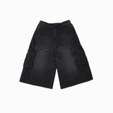 FAITH FADE Workwear - Cargo Jorts (Black Washed)