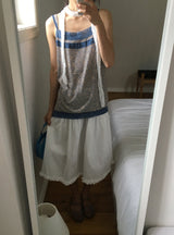 Diez Lace Flower Layered Sleeveless