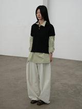 [prts made] Relaxed-Fit Washed Shirts (pale olive)