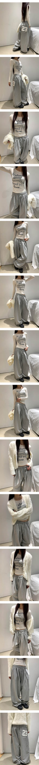 23パッチワイドスウェットパンツ(3color)