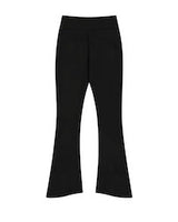 Button Slit Bootcut Pants / Black