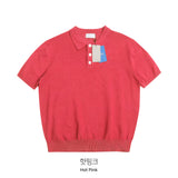 LMN ロイヤルクールリネン3ボタン半袖ニットウェア(11 colors)
