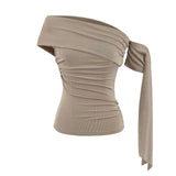 Arin Drape Slim One-Shoulder Top