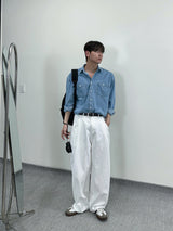 MR Non-fade curved half banding denim