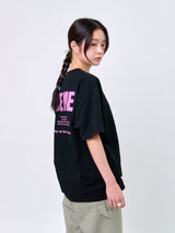 ラビットTシャツ_ブラック/ピンク
