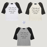 ナグランリトルガールオフショルダーレグランTシャツ(3 colors)
