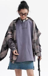 アメリカンカジュアルレトロラグランロングスリーブTシャツフォアスプリングアンドオータム