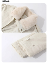 Royal Long Stand Bomber Jacket Fur Coat