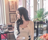 [♡MADE♡] mavie volume the sleeveless + cuffs cardigan set
