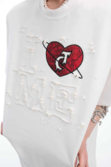 ハンドソーンパールハートTシャツ