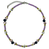 violet with black rose necklace