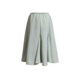 (2color) Slub Panel Flare Midi Skirt