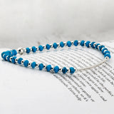 SVB-229 An Yujin wearing Silver Bar Turquoise Unisex Simple Daily Couple Bracelet