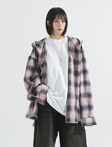 Big over hood check shirt