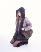 Fluffy hood muffler (black)