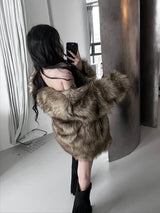 dual shade faux fur jacket (2color)