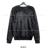 Blow angora round knitwear