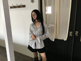 beas ribbon strap silk blouse shirt
