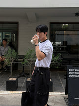 Twos herringbone bermuda pants