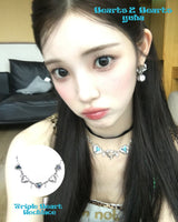 [Heart2Hearts Yuha, IDLE Minnie PIck!] トリプルハートネックレス