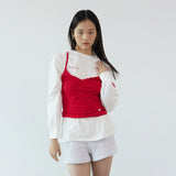 Ruffle bra top_red