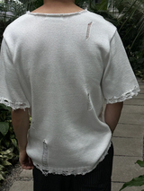 [S/S] Vacance damage v neck half knit(3color)