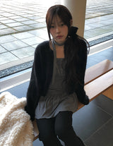 [Tie SET] Alan Muffler Button Shirring Sleeveless One Piece