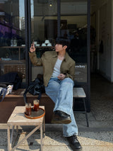 Pure straight denim pants