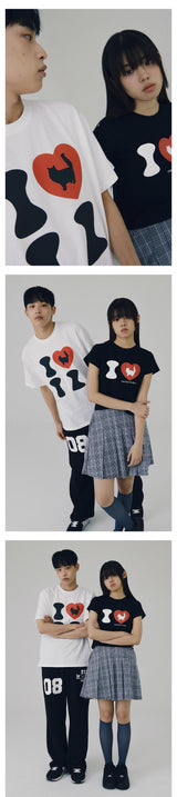 I LOVE CAT CROP T SHIRT