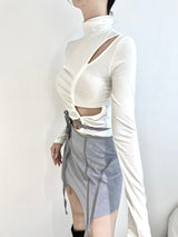 1080. Cut out leather strap mini sk (2color)