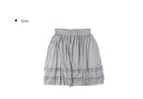 Lash See-Through Frill Mesh Banding Midi Skirt