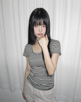 ピーポーストライプ半袖Tシャツ