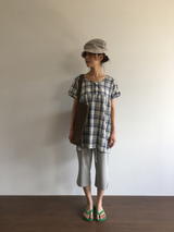 Dottie check short-sleeve blouse (3color)