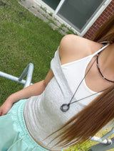 Deep Neck Halter Two Piece Layered Set (3c)