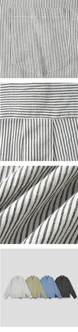 [S/S] シアーサッカーストライプシャツ (4color)