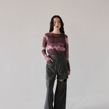 sheer marble layered tops