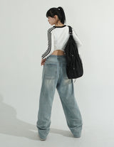 Milk Washing Wide Denim Pants