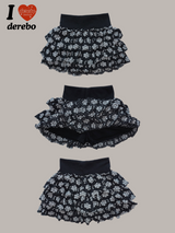 flower frill cancan banding mini skirt