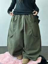 ドイングツーポケットフリースバルーンワイドパンツ🖤🤎 4カラー
