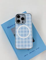 [MADE]ピクニックブルー エポキシ シルバー MagSafe対応 iPhoneケース
