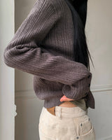 [ORIGINAL] Clue Punch-Detail Long-Sleeve Cardigan