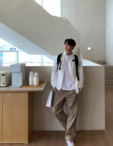  Wonderant Cotton Ton-Tuck Banding Wide Pants